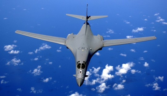 Legendary B-1B Lancer Over Pacific Ocean