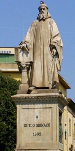 Statue of Guido Monaco of Arezzo, Italy